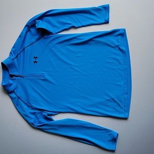 Under Armour HeatGear Quarter Zip Pullover (Small, Blue/Black)